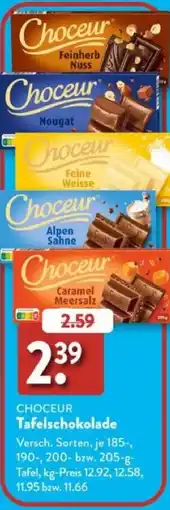 Aldi Süd CHOCEUR Tafelschokolade Angebot