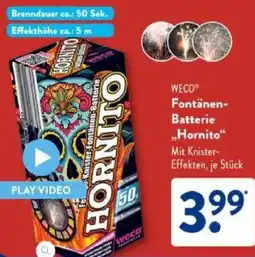 Aldi Süd WECO Fontänen Batterie „Hornito" Angebot