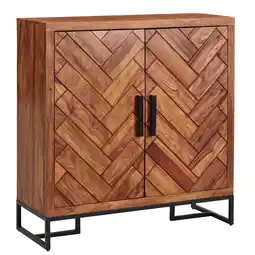 Netto Marken-Discount KADIMA DESIGN Schuhschrank Sheesham, 100x105x40 cm, Fischgrätmuster, große Ablage Angebot