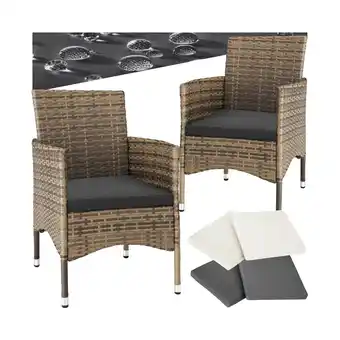 Netto Marken-Discount tectake 2er Set Rattanstuhl, widerstandsfähig, 2 Bezugssets, 59 x 57 x 85 cm Angebot