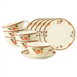 Netto Marken-Discount Seltmann Weiden Teetassen mit Untertassen Marieluise Weihnachtsnostalgie 130 ml 12er Set Angebot