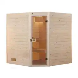 Netto Marken-Discount weka Massivholz-Sauna VALIDA Eck Gr. 3 Sparset 9,0 kW K inkl. integrierter Steuerung, Glastür Angebot