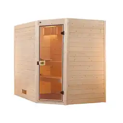 Netto Marken-Discount weka Massivholz-Sauna VALIDA Eck Gr. 4 Sparset 9,0 kW K inkl. integrierter Steuerung, Glastür Angebot