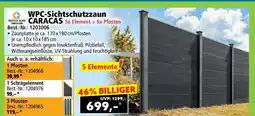 Norma WPC-Sichtschutzzaun CARACAS 5x Element + 6x Pfosten Angebot