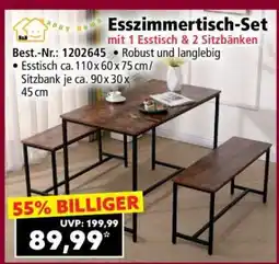 Norma Esszimmertisch-Set mit 1 Esstisch & 2 Sitzbänken Angebot
