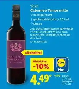 Lidl Cabernet/Tempranillo Angebot