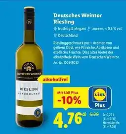 Lidl Deutsches Weintor Riesling Angebot
