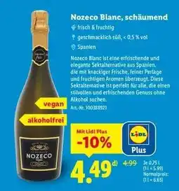 Lidl Nozeco Blanc, schäumend Angebot