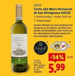 Lidl Corte alle Mura Vernaccia di San Gimignano DOCG Angebot