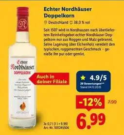Lidl Echter Nordhäuser Doppelkorn Angebot