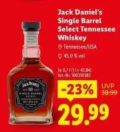 Lidl JACK DANIEL'S Single Barrel Select Tennessee-Whiskey Angebot