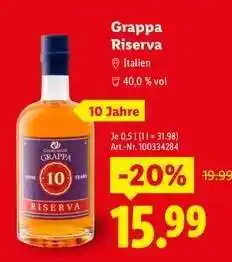 Lidl Grappa Riserva Angebot