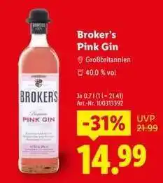 Lidl Broker’s Pink Gin Angebot