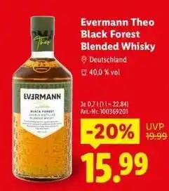 Lidl Evermann Theo Black Forest Blended Whisky Angebot