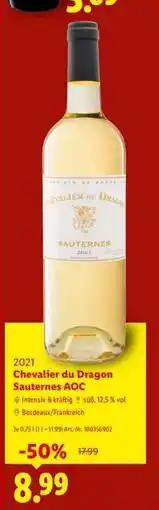 Lidl 2021 Chevalier du Dragon Sauternes AOC Angebot