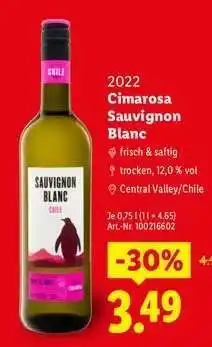 Lidl Cimarosa Sauvignon Blanc Angebot