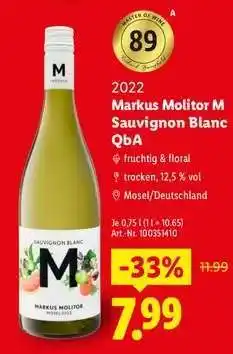 Lidl Markus Molitor M Sauvignon Blanc QbA Angebot