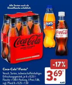 Aldi Süd Coca-cola zero sugar Angebot
