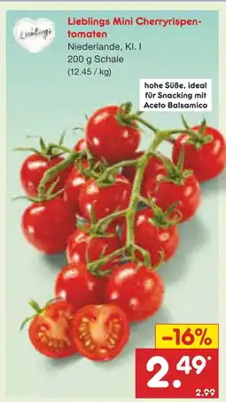 Netto Marken-Discount Lieblings mini cherryrispentomaten Angebot