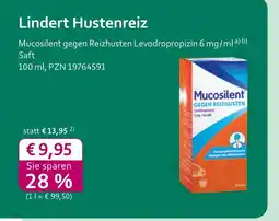 Mea Mucosilent mucosilent gegen reizhusten levodropropizin 6 mg/ml saft Angebot