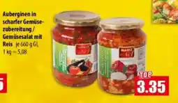 Mix Markt Auberginen in scharfer Gemüsezubereitung/ Gemüsesalat mit Reis Angebot