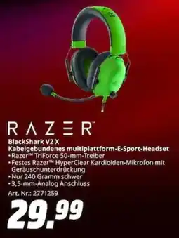 MediaMarkt RAZER Kabelgebundenes multiplattform-E-Sport-Headset BlackShark V2 X Angebot