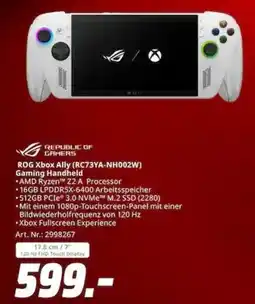 MediaMarkt REPUBLIC OF GAMERS ROG Gaming Handheld Xbox Ally (RC73YA-NH002W) Angebot