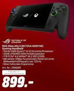 MediaMarkt REPUBLIC OF GAMERS ROG Gaming Handheld Xbox Ally X (RC73XA-NH011W) Angebot