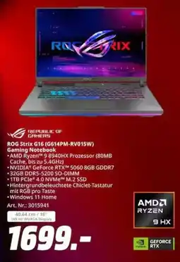 MediaMarkt REPUBLIC OF GAMERS ROG Strix G16 (G614PM-RV015W) Gaming Notebook Angebot