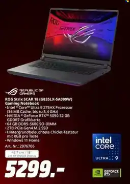 MediaMarkt REPUBLIC OF GAMERS Gaming Notebook ROG Strix SCAR 18 (G835LX-SA099W) Angebot