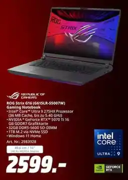 MediaMarkt REPUBLIC OF GAMERS ROG Strix G16 (G615LR-S5007W) Gaming Notebook Angebot