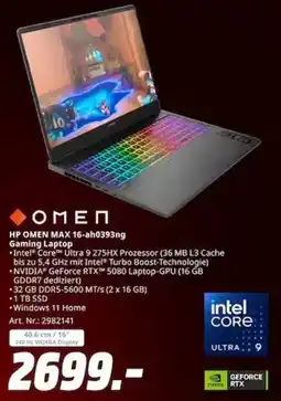 MediaMarkt HP OMEN MAX 16-ah0393ng Gaming Laptop Angebot