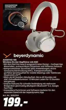 MediaMarkt beyerdynamic Wireless On-Ear-Kopfhörer mit ANC AVENTHO 100 Angebot