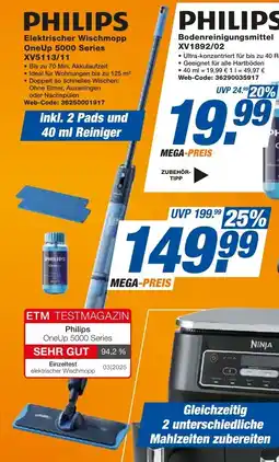expert Techno Land PHILIPS Elektrischer Wischmopp OneUp 5000 Series XV5113/11 Angebot