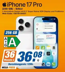 expert Techno Land Apple iPhone 17 Pro (256 GB) Silber Angebot