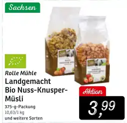 KONSUM Rolle Mühle Landgemacht Bio Nuss-Knusper- Müsli Angebot