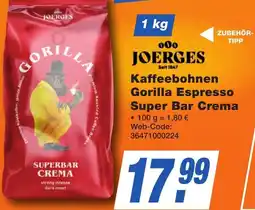 K+B Expert JOERGES Kaffeebohnen Gorilla Espresso Super Bar Crema Angebot