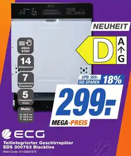 K+B Expert ECG Teilintegrierter Geschirrspüler EDS 300763 Blackline Angebot