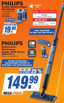 K+B Expert PHILIPS Elektrischer Wischmopp OneUp 5000 Series XV5113/11 Angebot