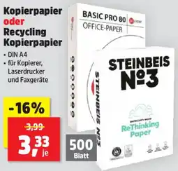 Thomas Philipps Kopierpapier oder Recycling Kopierpapier Angebot