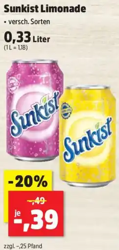 Thomas Philipps Sunkist Limonade Angebot