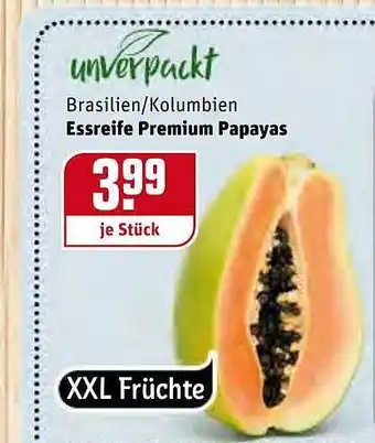 REWE Kaufpark Unverpackt Essreife Premium Papayas Angebot