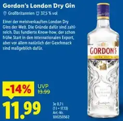 Lidl Gordon's London Dry Gin Angebot