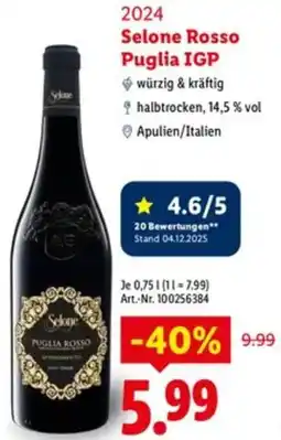 Lidl 2024 Selone Rosso Puglia IGP Angebot