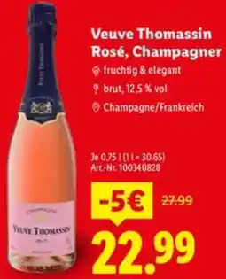 Lidl Veuve Thomassin Rosé, Champagner Angebot