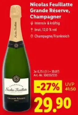 Lidl Nicolas Feuillatte Grande Réserve, Champagner Angebot