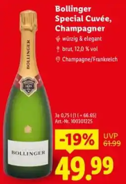 Lidl Bollinger Special Cuvée, Champagner Angebot