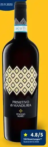 Lidl 2024 Poggio Maru Primitivo di Manduria DOP Angebot