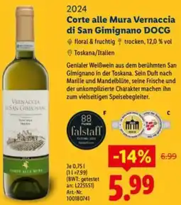 Lidl 2024 Corte alle Mura Vernaccia di San Gimignano DOCG Angebot