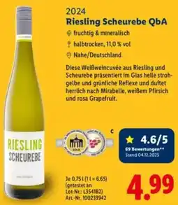 Lidl 2024 Riesling Scheurebe QbA Angebot